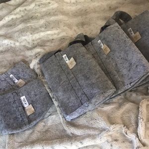 5 Gardening Root Pouch 3 - 10 gal w/handle 2 - 1 gal no handles NEW w/tags grey